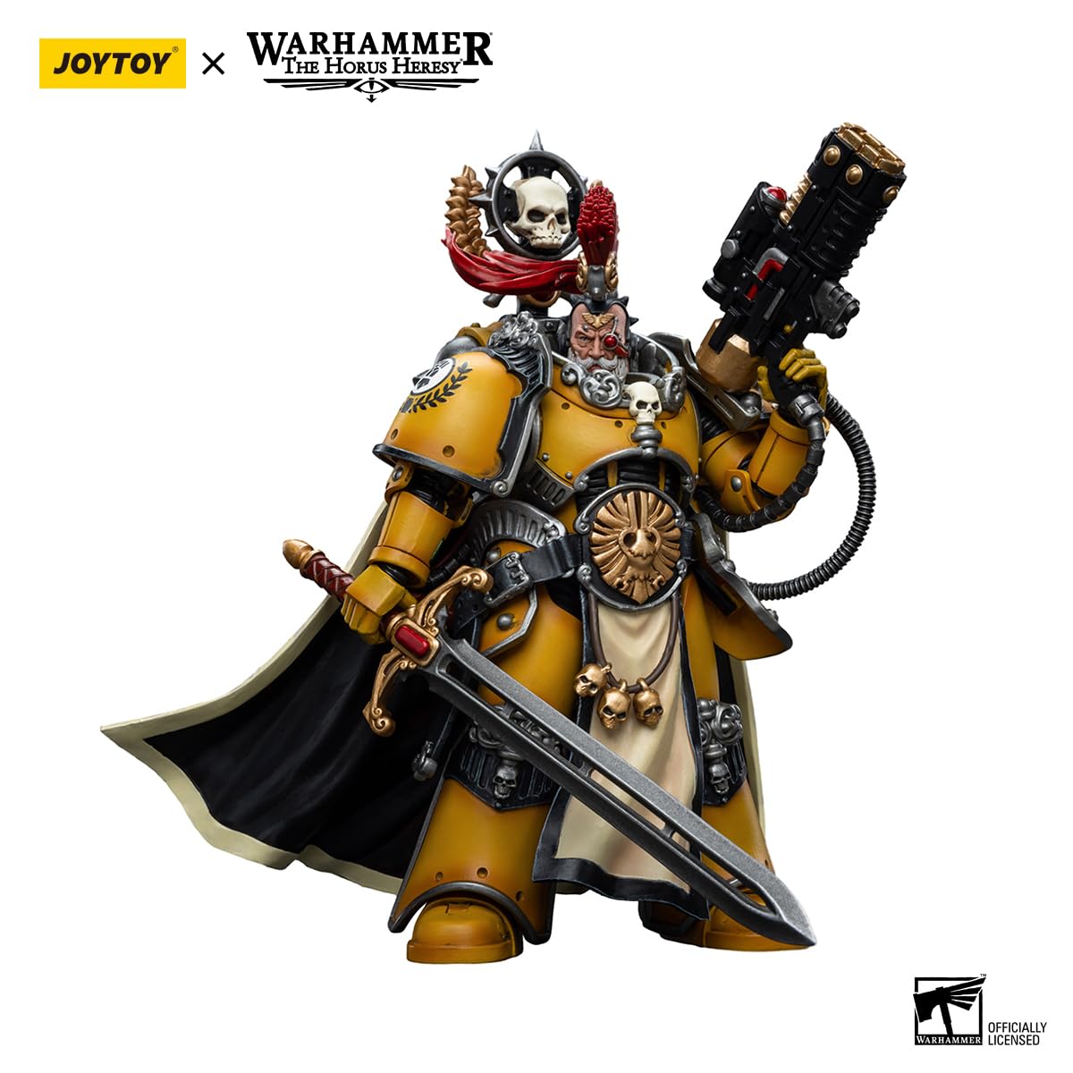 YIZRIO JoyToy Warhammer 40K Imperial Fists The Horus Heresy Genuine License 1/18 Legion Praetor with Power decorative replica blade 4.9 inch Action Figure