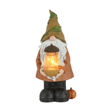 Topadorn Garden Gnome Statue Autumn Harvest Gnome Figurine With Pine Cone On Hand For Fall Harvest Party Thanks Giving House, La
