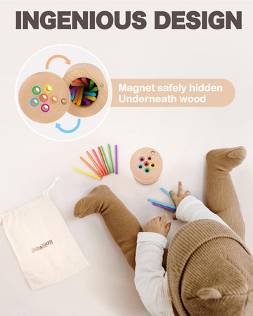 Dinorun Toddler Toys Montessori Toys For 1 2 3 Year Old Color Matching Fine Motor Toys For Toddlers 1-3 Sensory Toys Wooden Educational Toys For 1 Year Old
