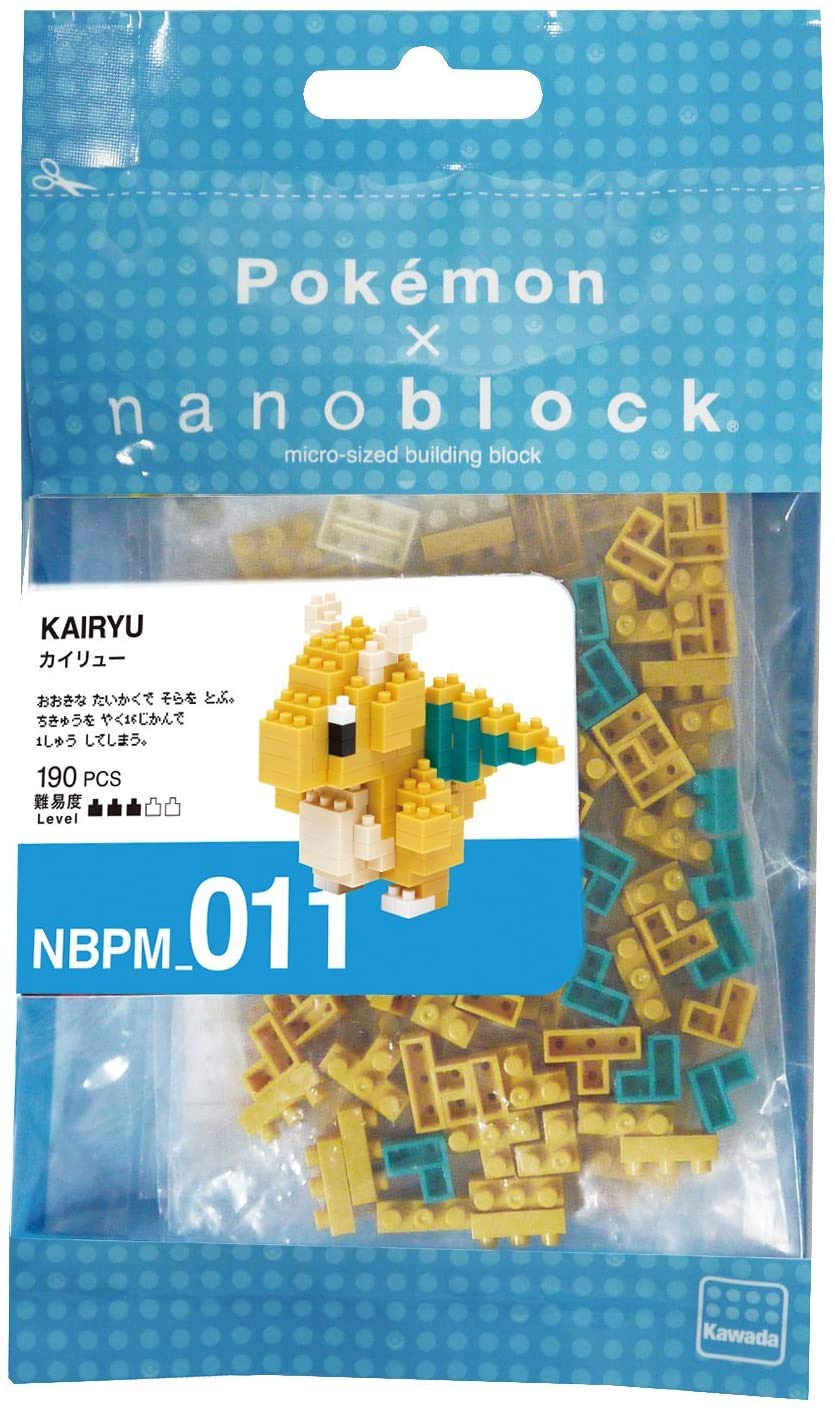 Nanoblock - 3 Sets Bundle - Laplace, Dragonite (Kairyu) and Snorlax (Kabigon) - Adjustable Pokemon Characters (Japan Import)