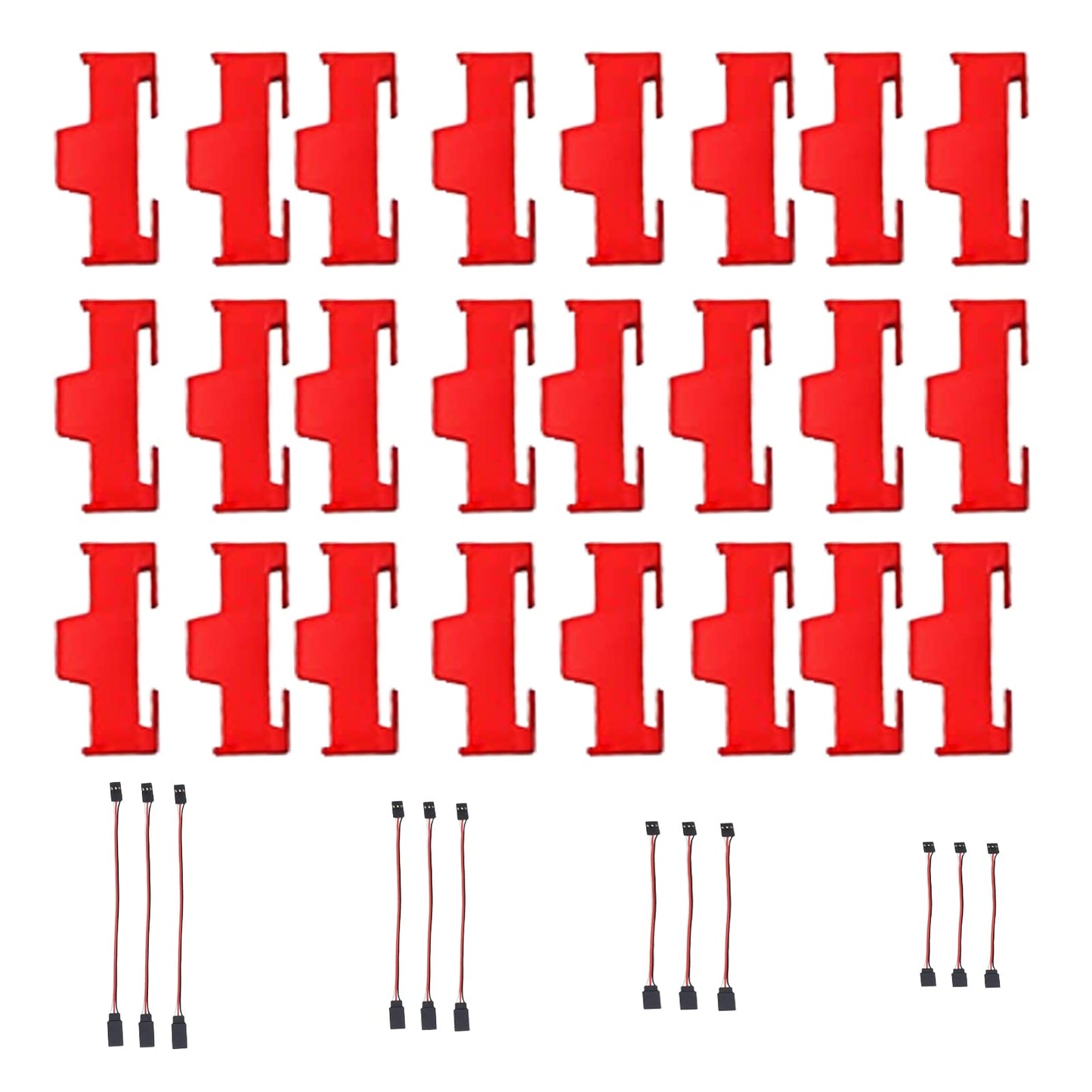 Skrnrhrery Servo Extension Cable Safety Connector Clip, 24Pcs Servo Plug Wire Lock, With 12Pcs Servo Line, Used For Remote Contr