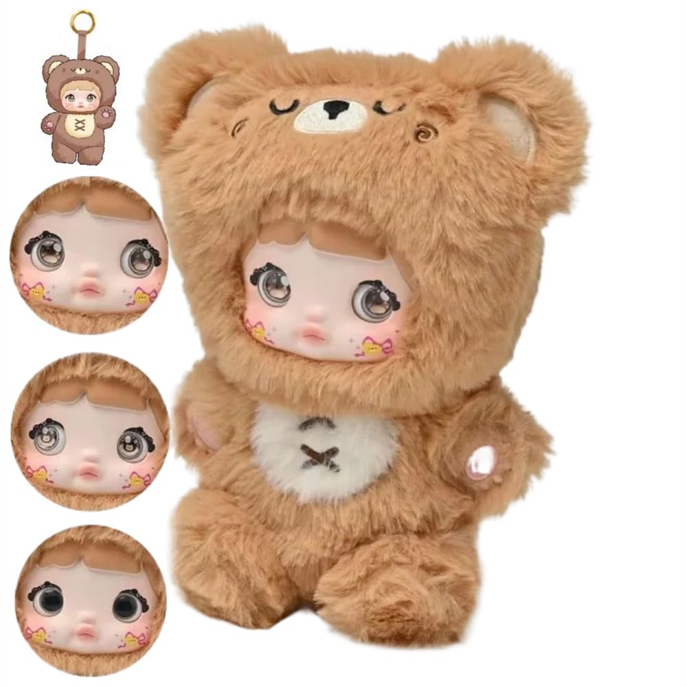 Shopular Nommi Blind Box Opened Plush Doll Nommi Loveliness Never Ends Series Confirmed Kawaii Plushie Charm Doll Cute Xmas Collectible Birthday Gift (Coffee Bear)