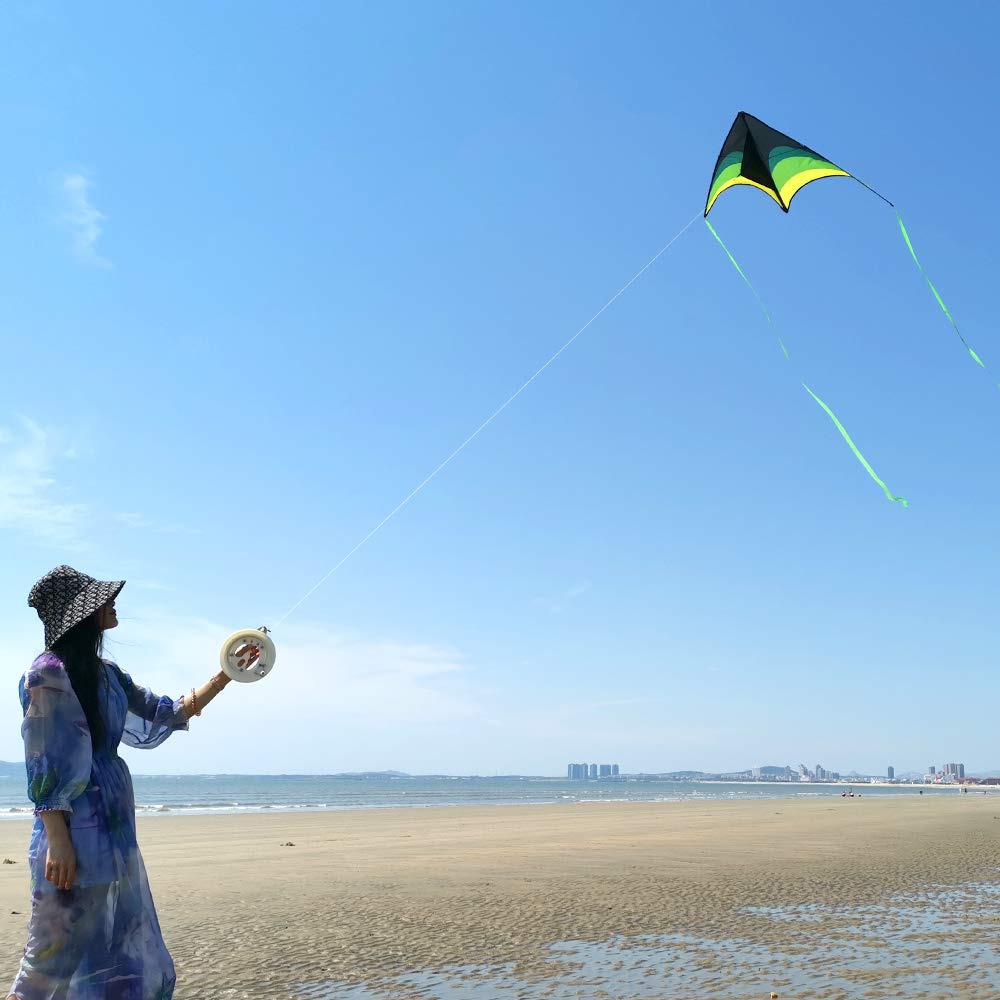 Mint's Colorful Life Delta Kite - Easy to Fly, 300ft String, Large Multi-color, Model 22213902811, Ideal for Kids & Adults