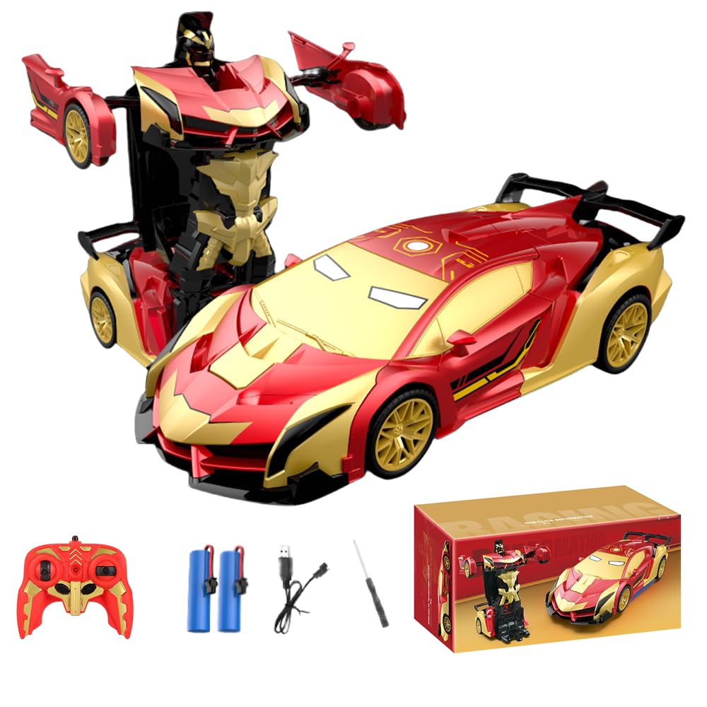 Rakay Iron Man Transform RC Car Toys for Boy,2.4GHz Remote Control,Tra ...