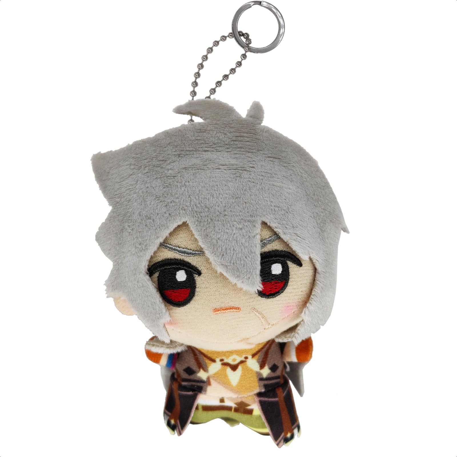 Kooliya Small Size Genshin Impact Figure Plush Doll - Razor (4 Inch), Keychain Anime Figure Soft Stuffed Gift For Game Fans (Raz
