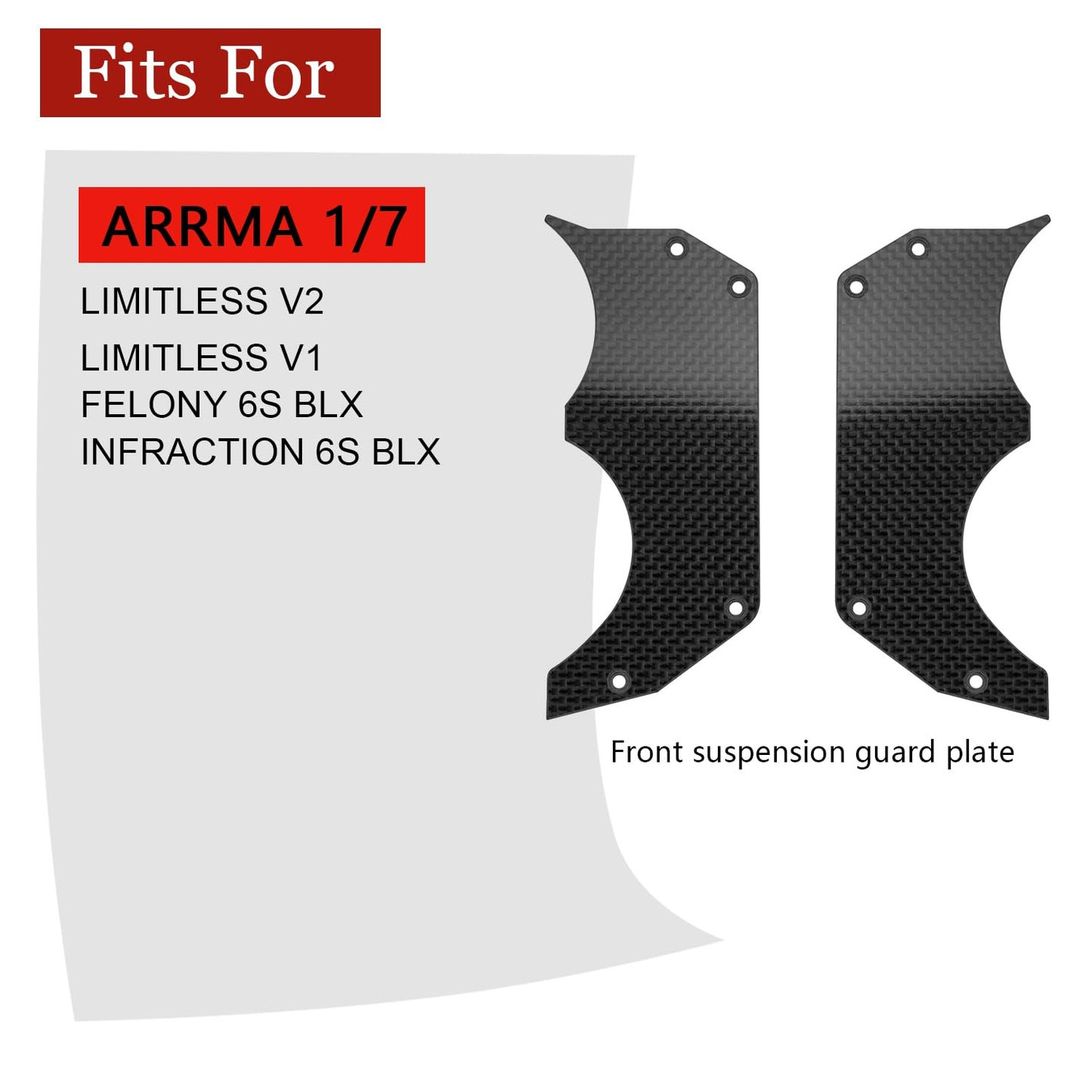 1.5Mm Carbon Fiber Air Dam Diffuser For Arrma 6S 1/7 Infraction/Limitless/Felony,Wheel Covers Lightweight Left And Right Carbon