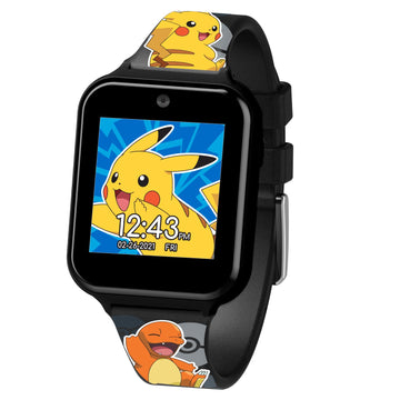 Accutime Pok  Mon Interactive Kids Smartwatch With Touchscreen, Interchangeable Pikachu & Friends Straps, Built-In Camera, Games