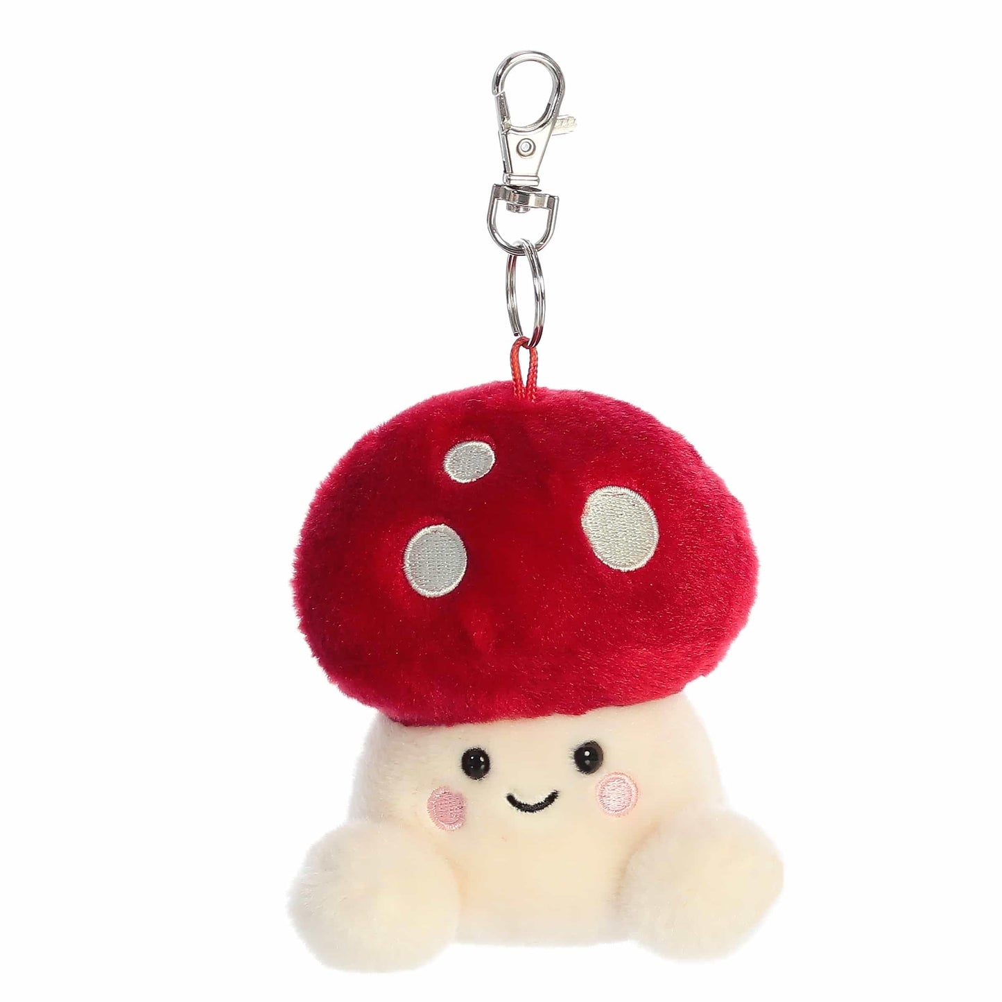 Aurora Adorable Palm Pals Amanita Mushroom Clip-On- Fun Collectible Plush For Kids and mature-themed Collectors - Perfect For Backpacks and Birthday Gifts - Red 4 Inches