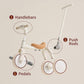 kidpop 4-in-1 Toddler Tricycle - Adjustable Push Handle, Removable Pedals, Small, Beige, Model KPA3007E
