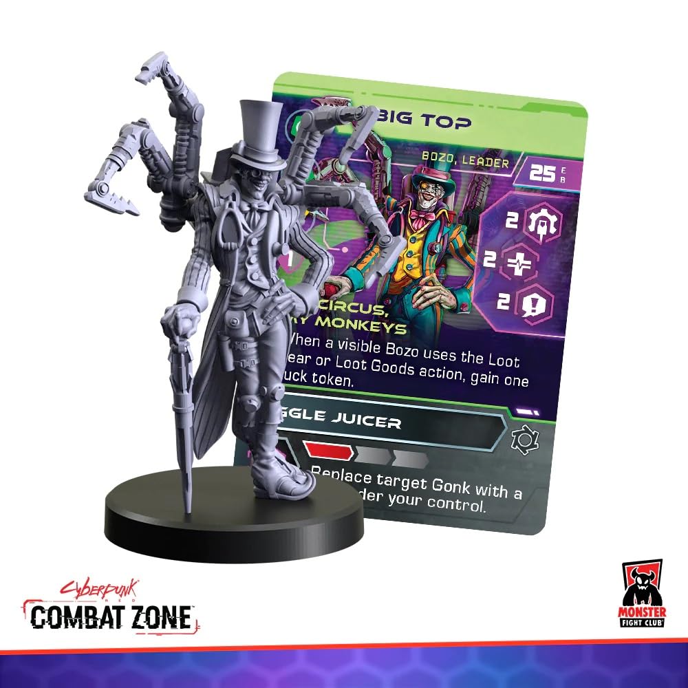 Monster Fight Club Cyberpunk Combat Zone Bozos Starter Gang - 1.5 inches, Multicolor, Model 45004