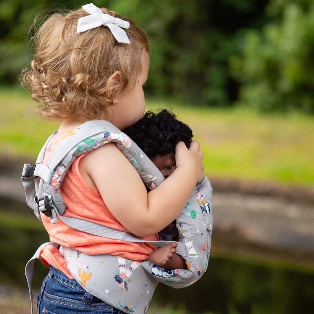 Bebamour Doll Carrier Original Reborn Baby Doll Carrier For Doll Toys Doll Carrier For Girls And Boys (Grey Animal)
