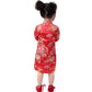 Hooyi Girl'S Chinese Peony Rose Qipao Half Sleeve Cheongsam Wedding Princess Birthday Party Costume Dress, Red, 3X-Small