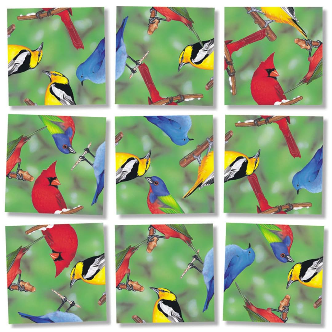 B.Dazzle Scramble Squares North American Birds Puzzle - One Size, Green, Laminated Cardboard, Model 10016