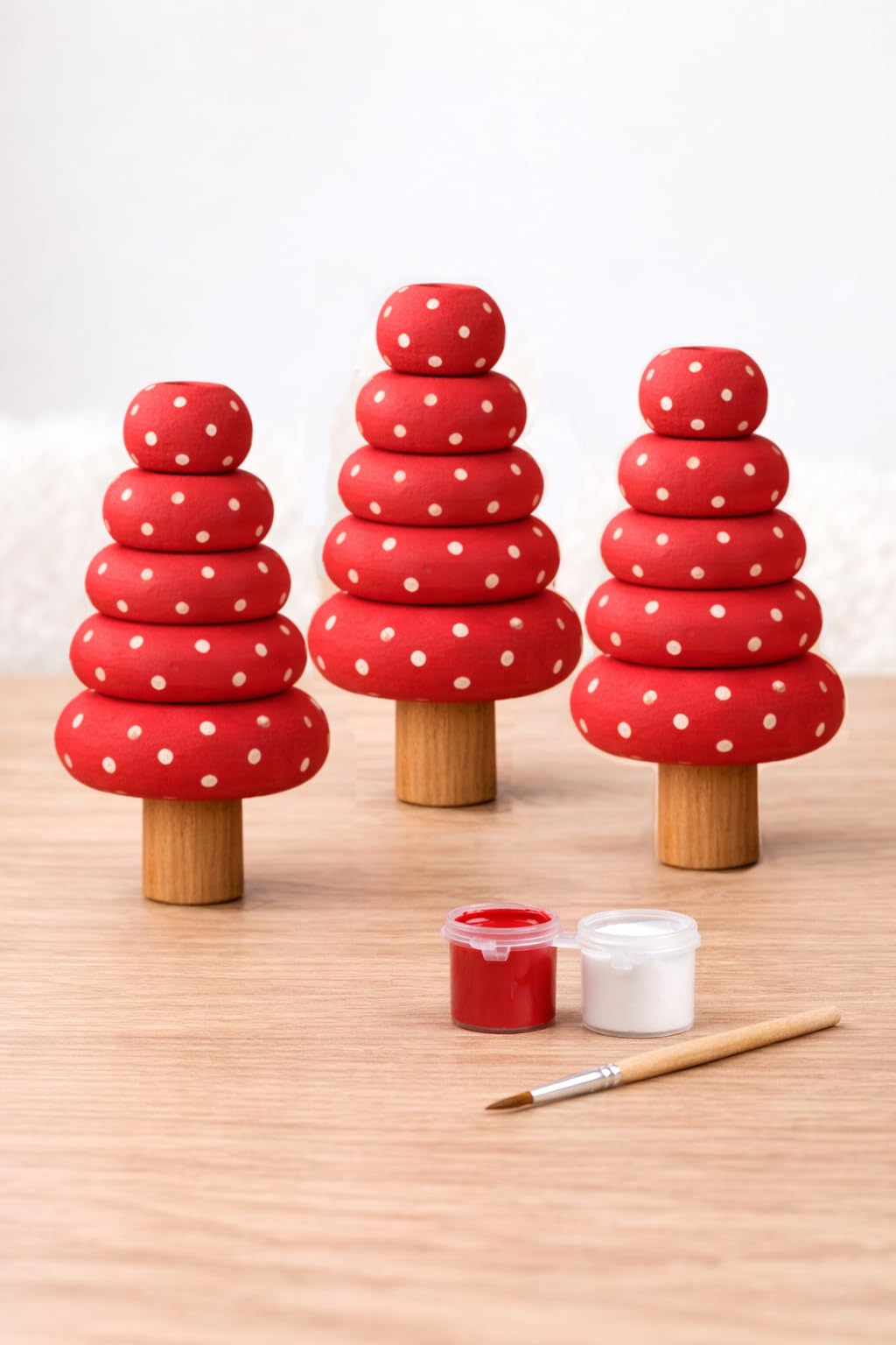 Diy Wooden Tree Paint Kit  3 Piece Unfinished Waldorf Figures For Painting & Sorting  Creative Arts & Crafts Set For Kids  Mo