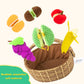 Inbeby Peelabe Play Food Toys,My First Plush Fruit Basket, Soft Plush Play Food Toy For Baby 6 12 18+ Month,Toddler Girl Boy Toy Gift For 12-18 Month(Avocado/Kiwi/Banana/Orange/Apple/Grape)