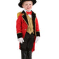 Toddler Ringmaster Costume | Circus Ensemble With Polyester And Rayon Twill Materials, Tailcoat Uniform Outfit Red