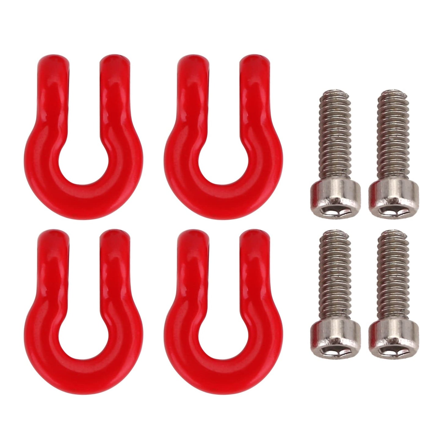 INJORA Metal Bumper D-Ring Tow Hook 4Pcs Mini Tow Hook for 1/24 RC Crawler Car Axial SCX24 Upgrade Parts, 7X10mm