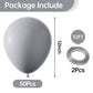 Kalor 12 Inch Gray Balloons, 50 Pcs Latex Helium Balloons For Kid'S Birthday Party, Baby Shower, Wedding, Graduate Party Decorations