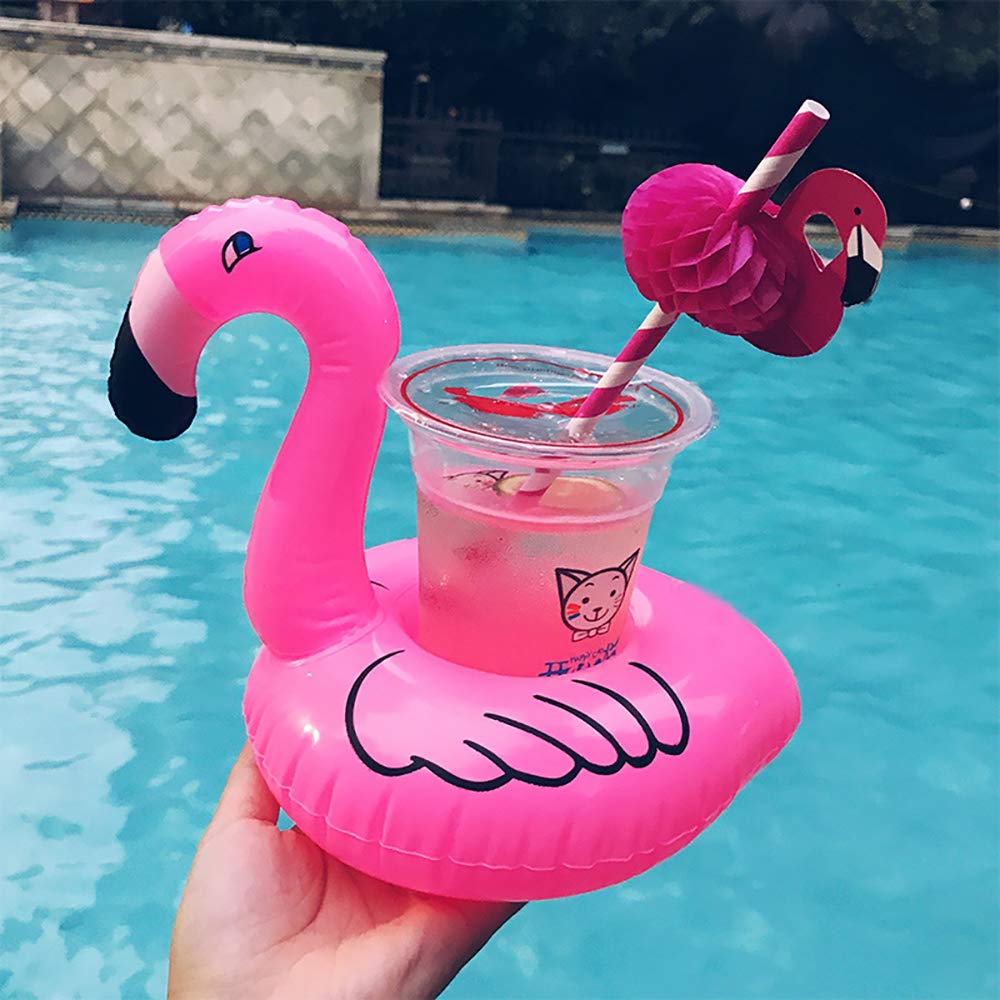 Aoutacc Float Drink Holders For Pool, 24 Pack Inflatable Crab Flamingo Palm Trees Pineapple Beverage Floats Cup Holders Pool Coa