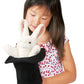 Folkmanis Rabbit In Hat Hand Puppet Black, White, Pink, 1 Ea