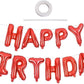 TONIFUL Red Happy Birthday Balloons 16 Inch Mylar Foil Letters Birthday Sign Banner Balloon Bunting Reusable for Girls Boys Kids