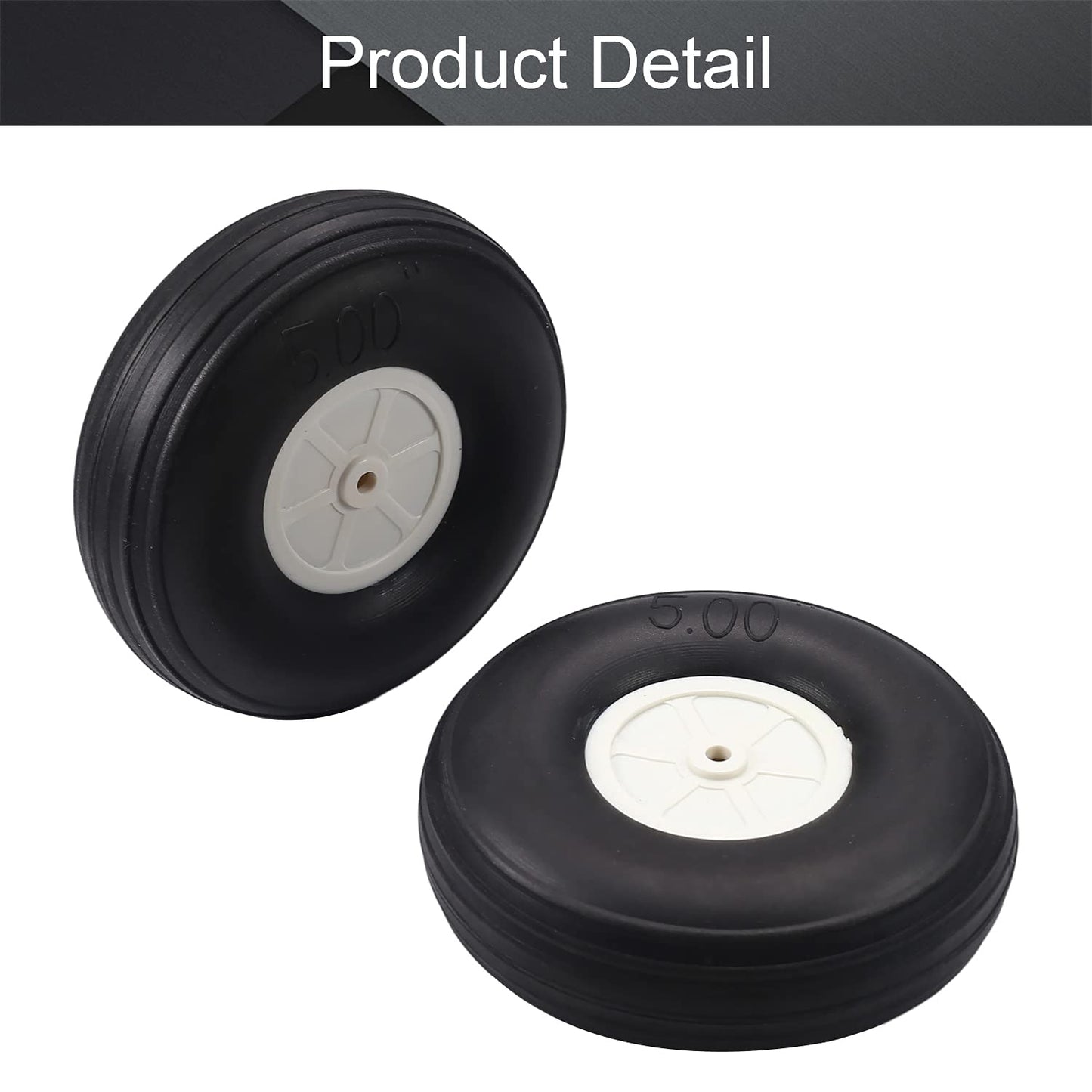 Fielect 5 inch RC Model Airplane Super Light Sponge Tire Tail Wheel Tire and Wheel Sets for RC Car Airplane PU Sponge Tire with