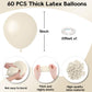 Jobkoo White Sand Balloons 5 Inch, 60 Pcs Small Beige Balloon Boho White Latex Cream Balloons 5'' Mini Matte Retro Off White Neu