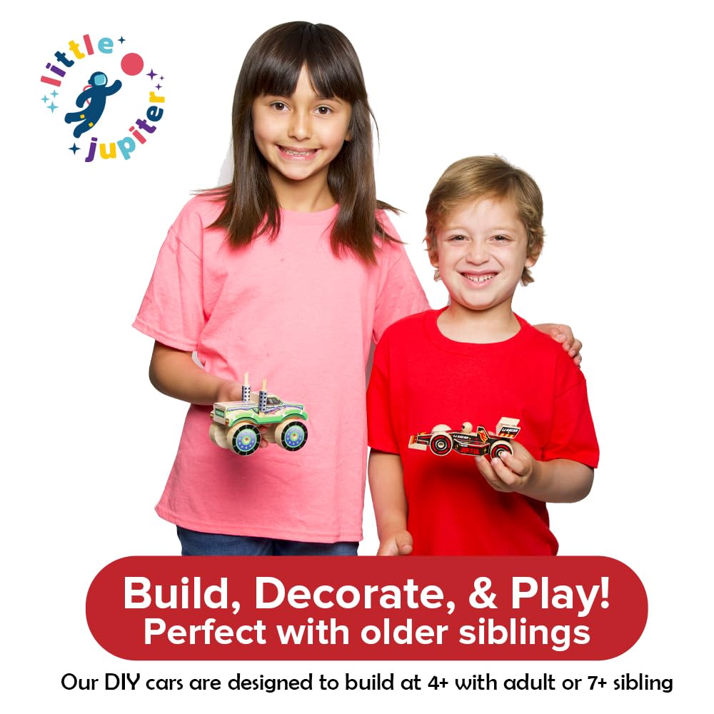 DIY Wooden Kits w/ Stickers - Kids Building Kit - Stem Building Toys - Wood Crafts for Kids - Woodworking Kits for Kids - Wood B