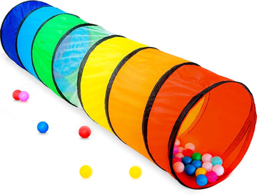 NUBUNI Kids Play Tunnel Tent for Toddlers  Colorful Pop Up Crawl Tunnel Toy for Baby or Pet  Collapsible Gift for Boy and Girl Play Tunnel Indoor and Outdoor Game Rainbow