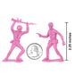 Tim Mee Toy Pink Plastic Army Men - 48pc Toy Soldier Figures, Made in USA, Model TM-67701