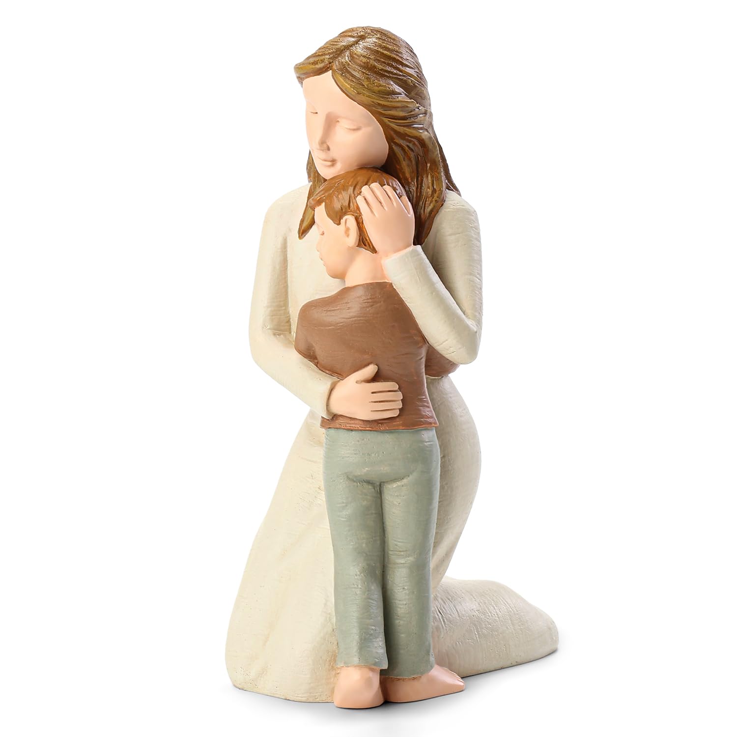 Hensonever Mother And Son Figurines, Sculpted Hand-Painted Mom And Son Statues Gifts For Mother’S Day Anniversary Birthday