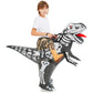 Comin Inflatable Dinosaur Costume Kids Ride-On Inflatables Blow Up Dino Costume Skeleton Funny Dress For Halloween Party