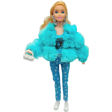 Flfuatt Stylish Fashions Girls Doll Toys, The Ultimate Fashionista Doll For Trendy Kids, 11.5 Inch Fashion Doll (Blue)