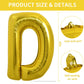Toniful 40 Inch Large Gold Letter D Balloons Helium Balloons,Foil Mylar Big Balloons For Birthday Party Anniversary Supplies Dec