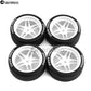 Chanmoo 1/10 RC Drift Tires and Plastic Wheels Rims Rally Racing Tyres 12mm Hex for 1:10 Scale On Road Touring Street Car Tamiya