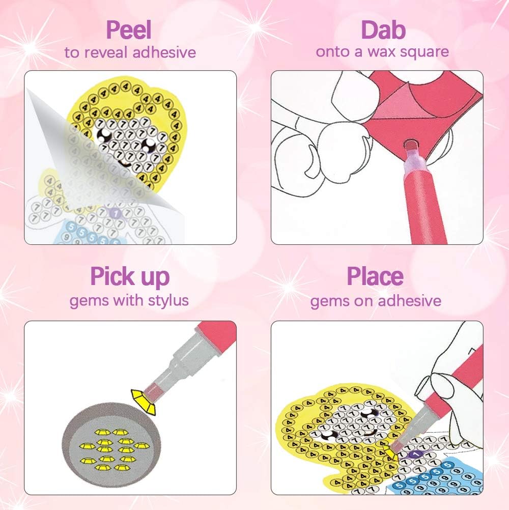 ORIENTAL CHERRY 5D Diamond Art Kits for Kids Ages 8-12 - Make Your Own GEM Keychains - Multicolor