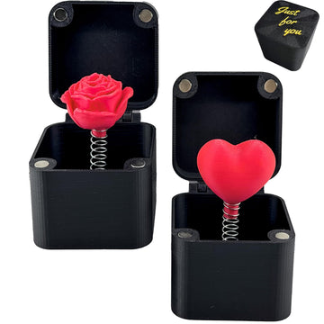 2Packs Red Roses And Red Love Heart In A Box, Surprise Gift Box, Surprising Reveal Give Others A Different Surprise, Christmas B