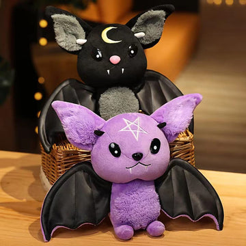 Natureman Bat Plush Stuffed Animal Toys,Halloween Black Bat Decor Soft Hugging Plush Doll Toy Gifts,For Kids Birthday, Halloween