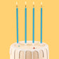 CAKE CODE 24-Count Blue Long Thin Birthday Candles, Cake Candles, Birthday Parties, Wedding Decorations, Party Candles