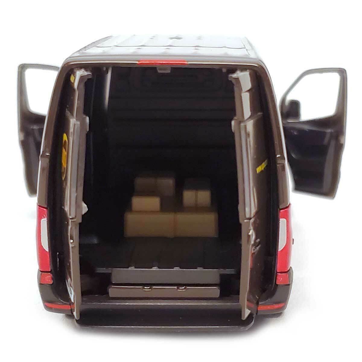 KiNSMART Mercedes-Benz Sprinter UPS Edition Cargo Van, 1:48 O Scale Die Cast Metal, Brown, Model KT5430D, Pull-Back Action