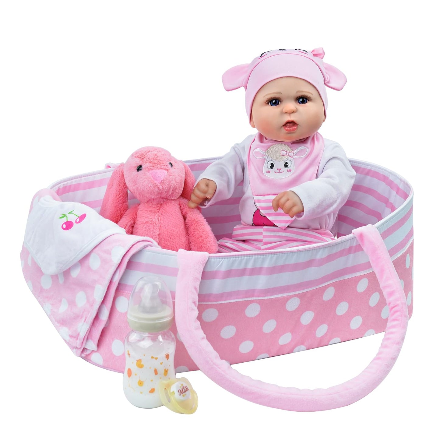 Babeside Reborn Baby Dolls, 20 Inch Handmade Real Life Baby Dolls Girl With 8 Pcs Reborn Baby Doll Clothes With Bassinet For Baby Doll, Baby Doll Clothes Outfit Accessories Fit Newborn Baby Doll Girl