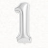 Flyloons 1 Number Foil Balloon Silvers 16 Inch Size For Baby Kids Boys Girls Happy Birthday Anniversary Decoration Items 1St Yea