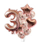 Pop The Party Nylon 3Rd Number Balloon With 3 Digit Balloon For Including Star, Heart And Confetti Balloons Set (Pack Of 14)