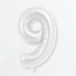 Flyloons 9 number Foil Balloon Silver 16 inch Size For Baby Kids Boys Girls Happy Birthday Decoration Items 9th Year Number Ball