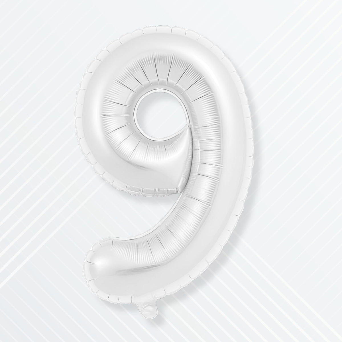 Flyloons 9 number Foil Balloon Silver 16 inch Size For Baby Kids Boys Girls Happy Birthday Decoration Items 9th Year Number Ball