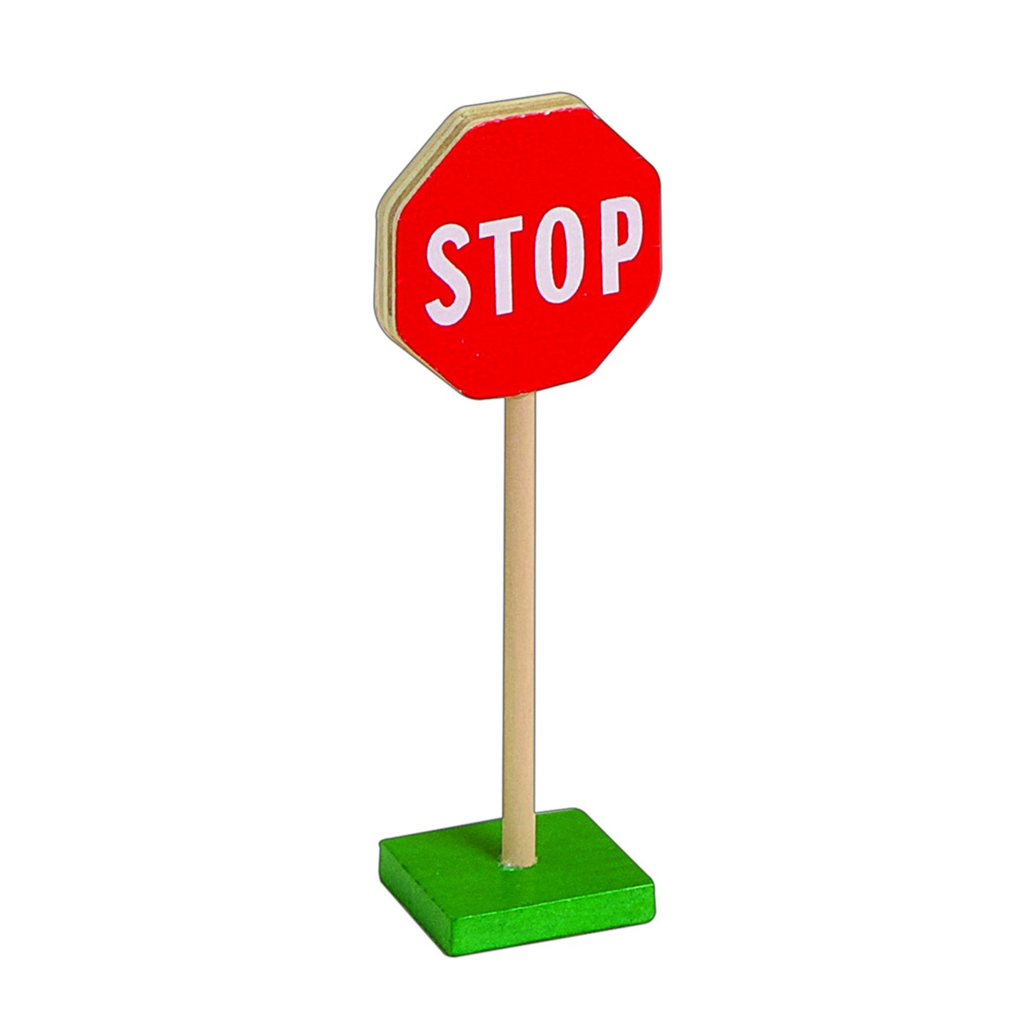 Guidecraft 7" Wooden Block Play Traffic Signs Set - Multicolor Rubberwood Educational Toys for Toddlers, Model G309