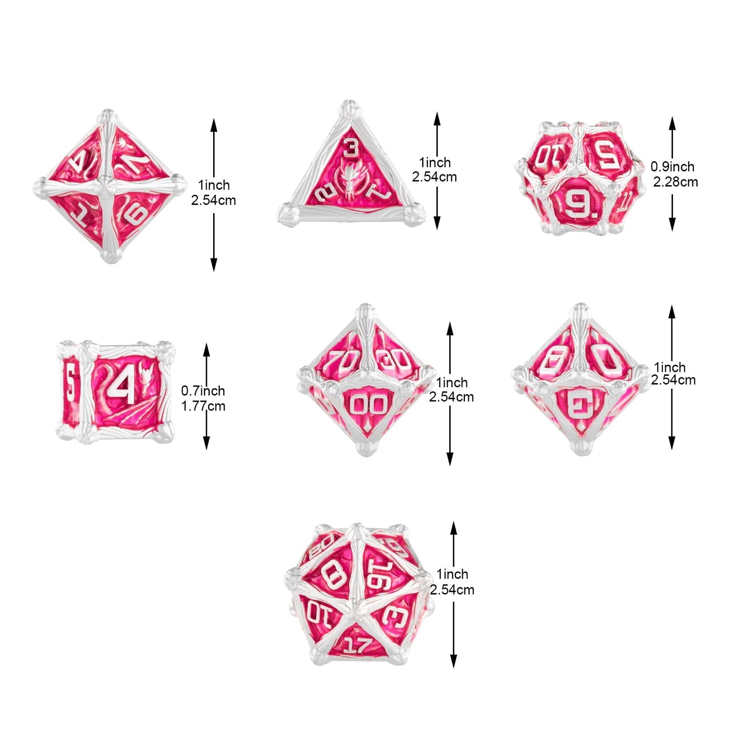 Surpass DND dice Set Metal dice Set MTG dice Set Metal RPG dice Set Role Playing Metal Dice Polyhedral Dice Dungeon DND Dragon d