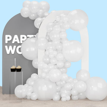 Partywoo White Balloons, 140 Pcs Pearl White Balloons Different Sizes Pack Of 18 Inch 12 Inch 10 Inch 5 Inch White Balloons For Balloon Garland Or Balloon Arch As Birthday Party Decorations, White-Z30