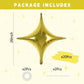 TONIFUL 20Pcs 26Inch Star Balloons Large Gold Four Pointed Star Shape Foil Balloons Big Gold Star Mylar Balloons for Birthday We