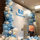 Blue Silver White Confetti Balloons Kit, Light Blue Metallic Blue Pastel Blue And Pearl Silver Birthday Balloons, Blue Silver Co